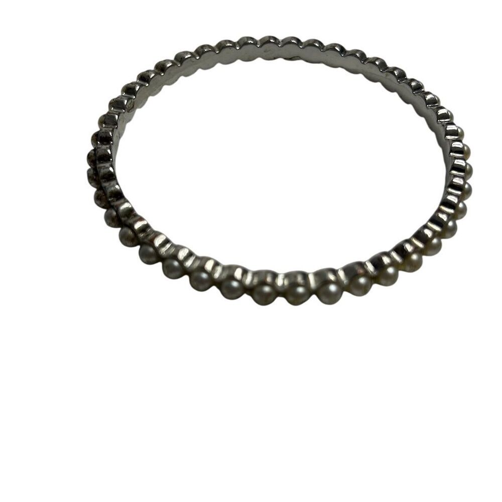 Silver Beaded Stackable Bracelet Elegant Fashion … - image 1